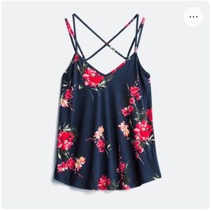 Papermoon Navy Floral Strappy Tank